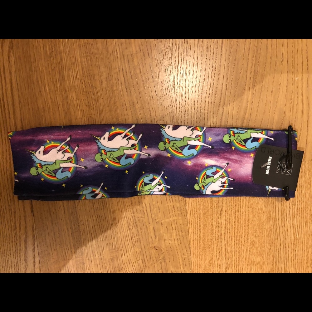 Alien unicorn socks